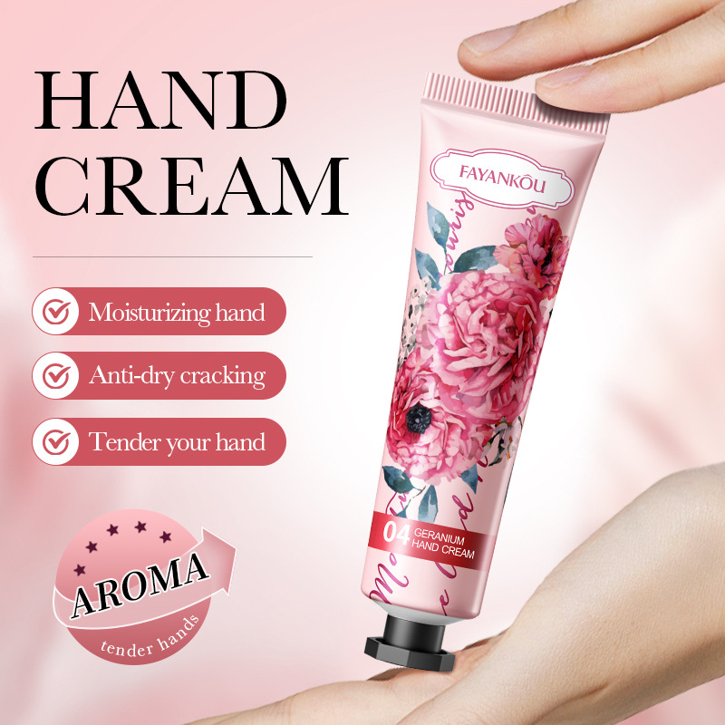 FAYANKOU geranium Hand Cream for hydrating and moisturizing, autumn and winter anti-cracking, cross-border export wholesale Item Picture