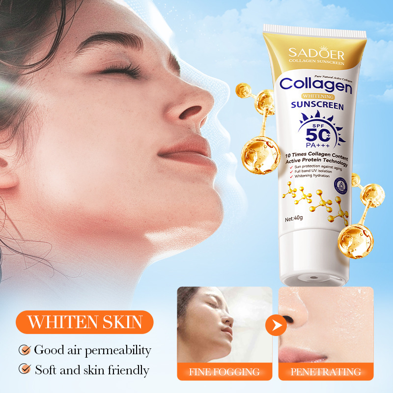 All-english bone collagen whitening sunscreen SADOER anti-wrinkle and UV-blocking Sunscreen lotion cross-border export wholesale Application Scenario