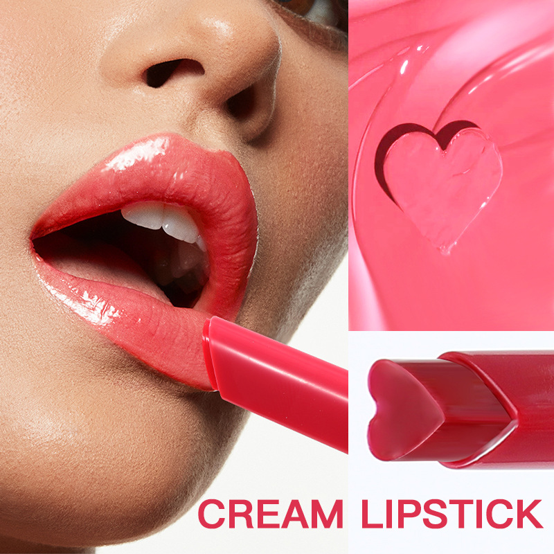 USHAS cross-border wholesale of matte beginner's non-stick cup waterproof heart-shaped lipstick LP2343F in Europe and America is selling well details Picture