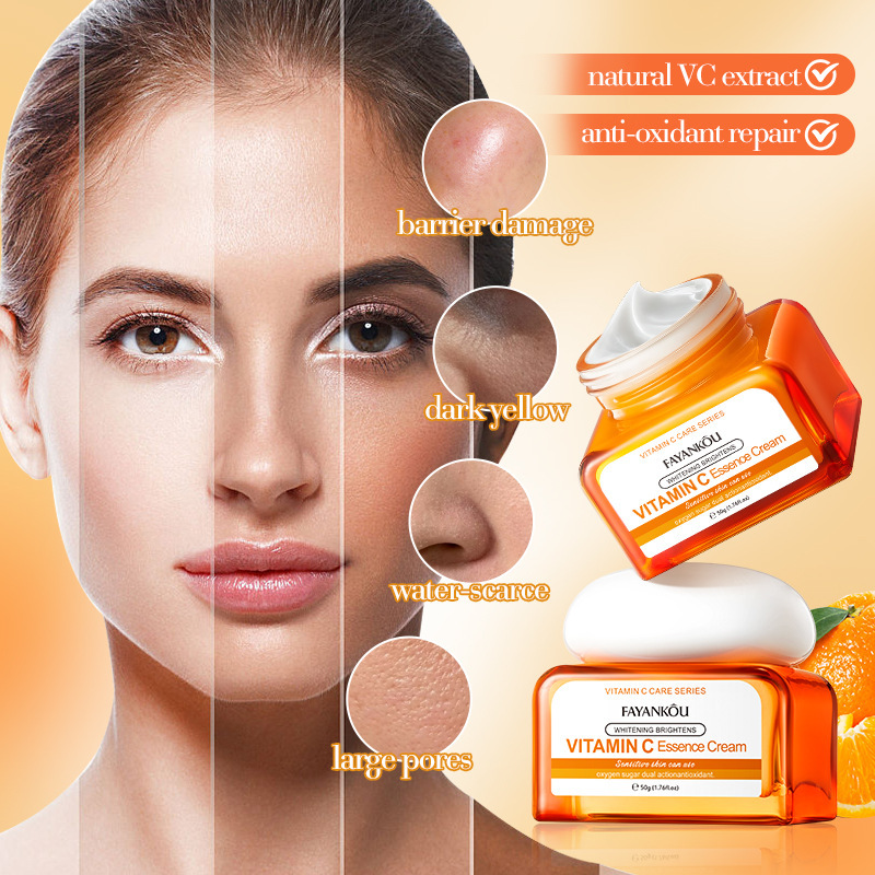 Cross-border export wholesale of all-English VC Whitening and Moisturizing cream FAYANKOU Brightening and Nourishing Essence Cream details Picture