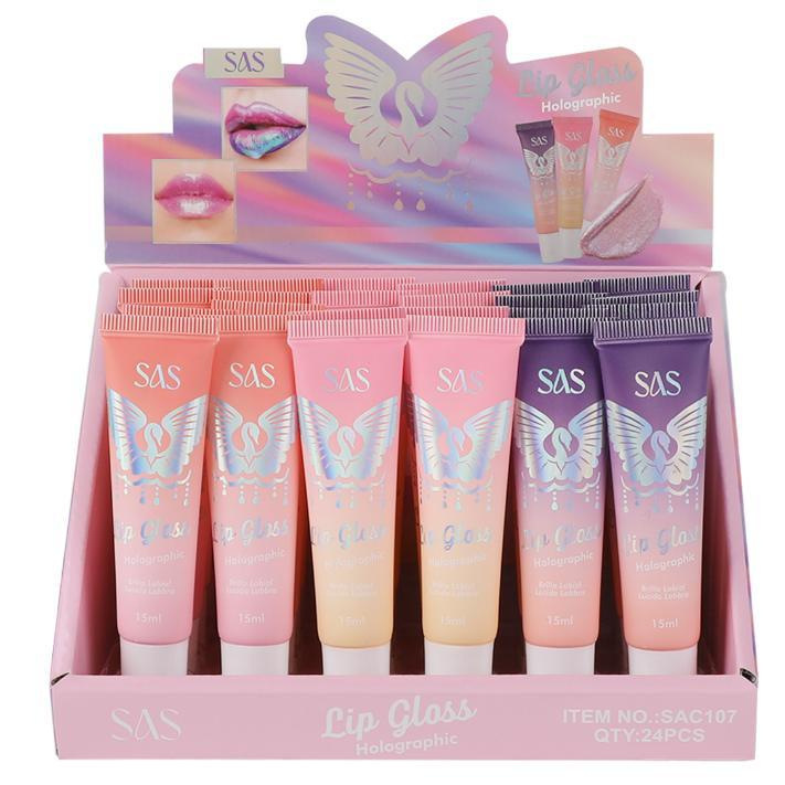 (Display Box)SAS, a popular cross-border lip scrub in Europe and America, features a fine sparkling water exfoliating and moisturizing effect full figure