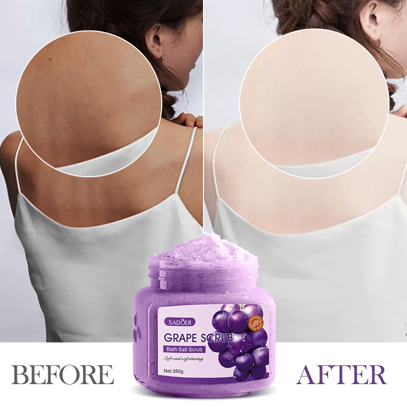 Full-english SADOER Grape Exfoliating and Cleansing Scrub for body cleansing, cross-border export wholesale Specification drawing
