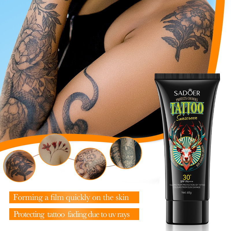 Full English SADOER tattoo color care sunscreen UV Protection Sunscreen lotion cross-border export wholesale Application Scenario