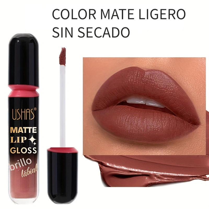 USHAS European and American cross-border moisturizing non-stick cup liquid waterproof lipstick, 6-color lip gloss, matte lip gloss, in stock for wholesale Specification drawing