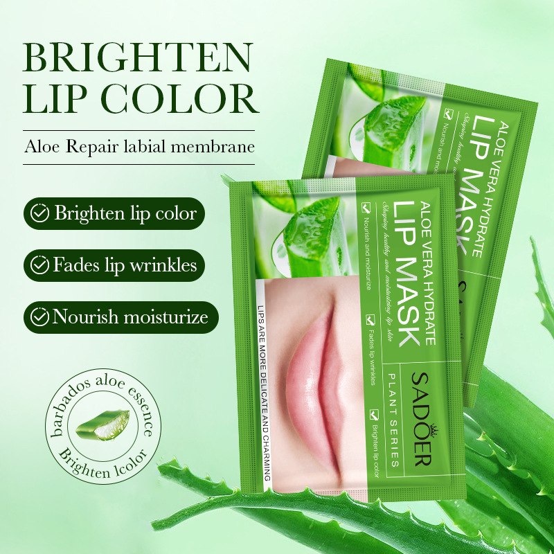 SADOER Aloe Vera Hydrating Nourishing Lip Mask, anti-cracking and lip care, cross-border export wholesale details Picture
