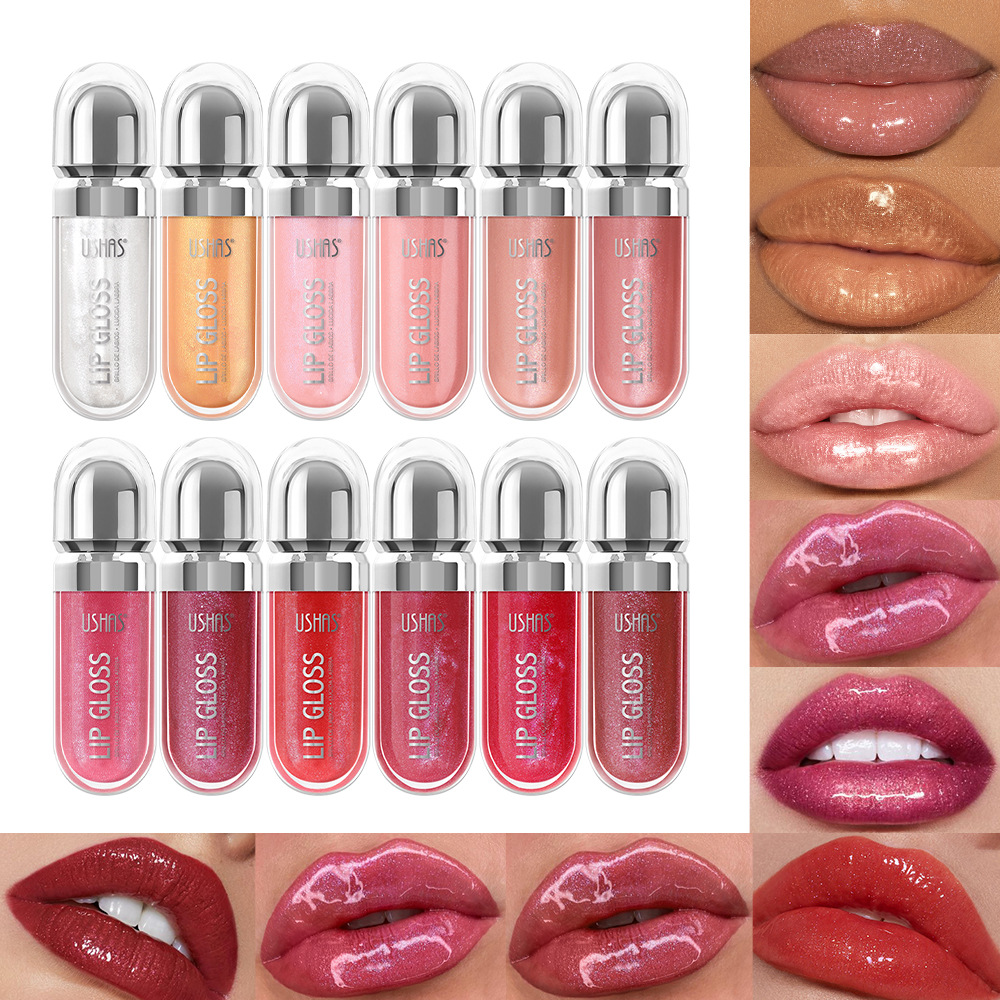 USHAS European and American cross-border stock pearlescent liquid lipstick, long-lasting non-stick to cups, waterproof mirror fine Sparkling Lip gloss UC089 full figure