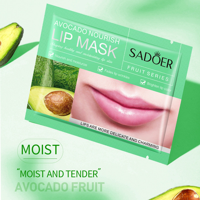 SADOER avocado Nourishing Lip Mask for autumn and winter Moisturizing lip and lip cover cross-border export wholesale Item Picture
