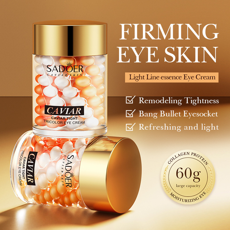 Cross-border caviar Eye Cream 60g, three-color moisturizing and improving dark circles, eye wrinkles and eye bags, wholesale from foreign trade manufacturer details Picture