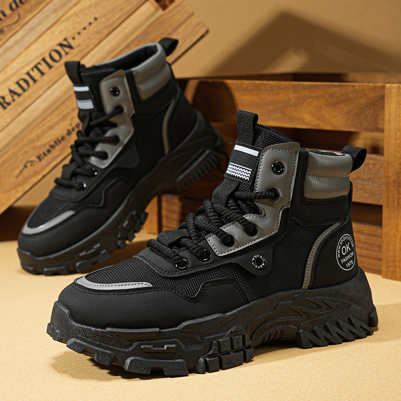 Martin Boots Men's autumn new high-cut workwear shoes men's trendy and versatile thick-soled sporty casual short boots trendy shoes Application Scenario