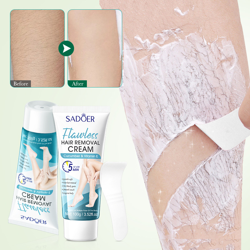 All-english SADOER Cucumber VE Smooth and Flawless Hair Removal Cream, non-irritating underarm hair Removal cream Cross-border export wholesale Item Picture