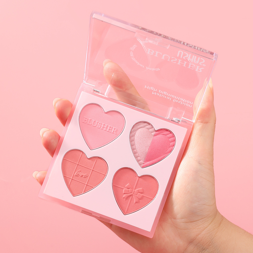 USHAS Cross-border Bestseller Love Blush Four-Color Palette Wholesale UF097 Specification drawing