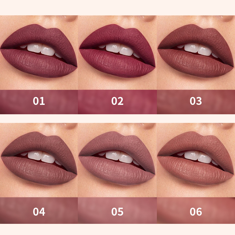 USHAS European and American cross-border stock lip gloss matte texture waterproof long-lasting moisturizing non-stick cup lip gloss LG2405 details Picture