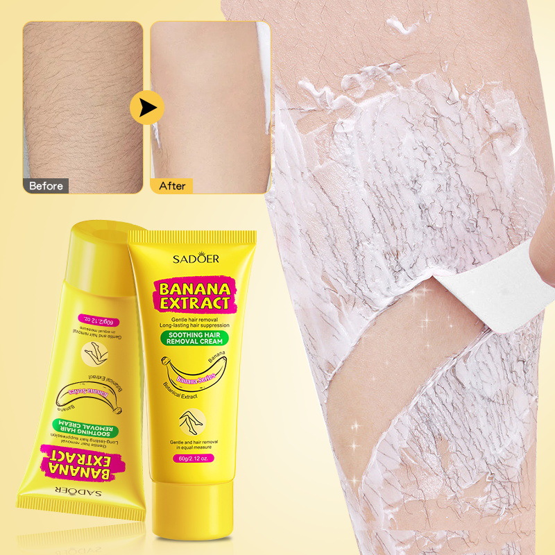 All-english SADOER Banana Gentle and Soothing Hair Removal Cream, non-irritating underarm hair removal cream, cross-border export wholesale Item Picture