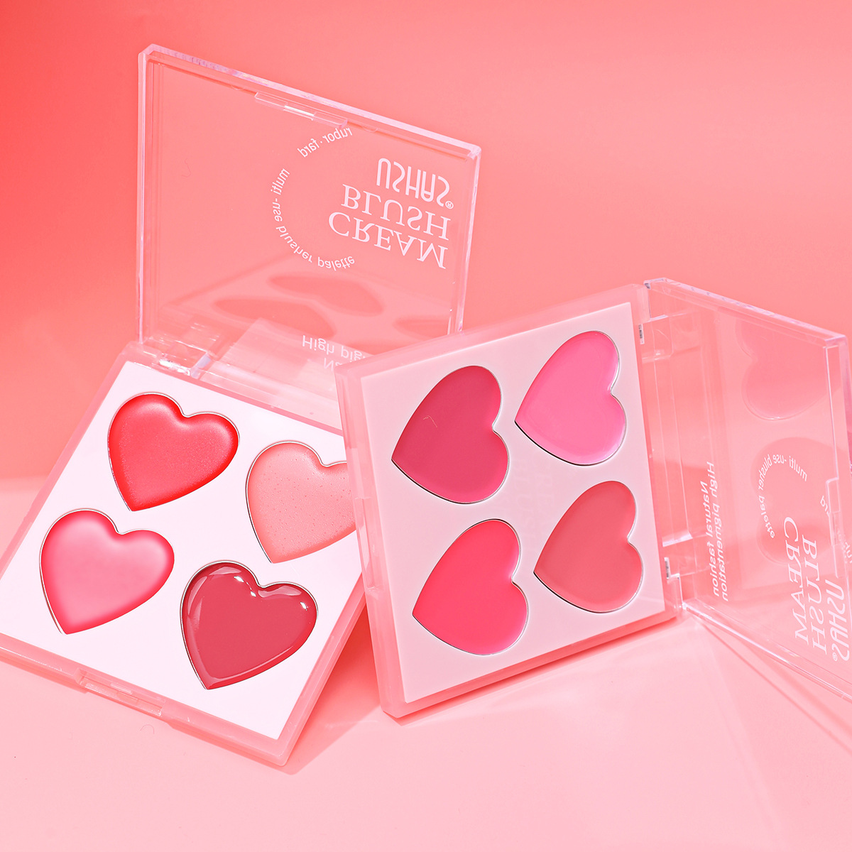 USHAS Cross-border Bestseller Love Contouring Matte Blush Natural Four-Color Blush Cream wholesale Specification drawing