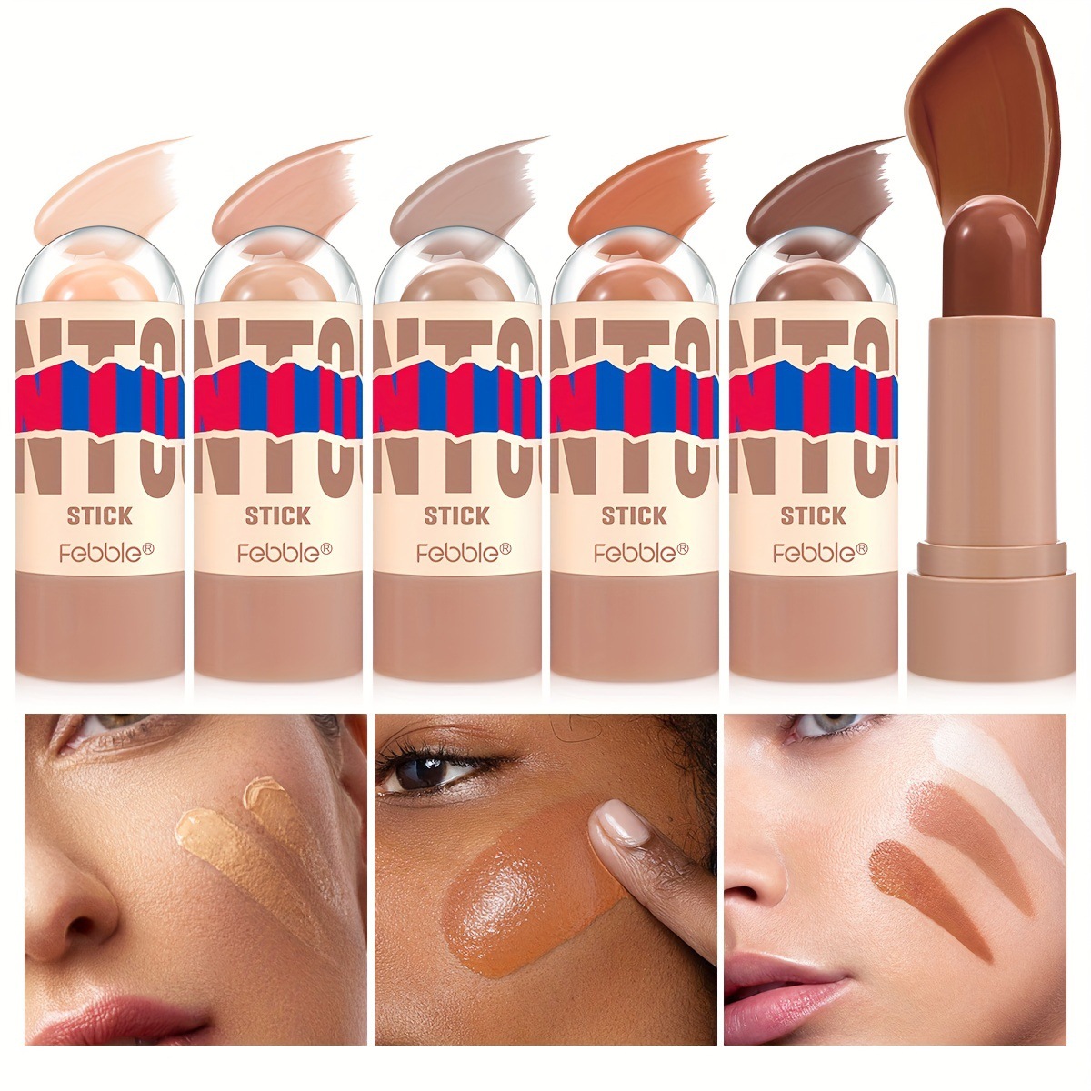USHAS cross-border stock concealer from Europe and America to cover facial spots, acne marks and dark circles. Concealer stick FBC012 details Picture