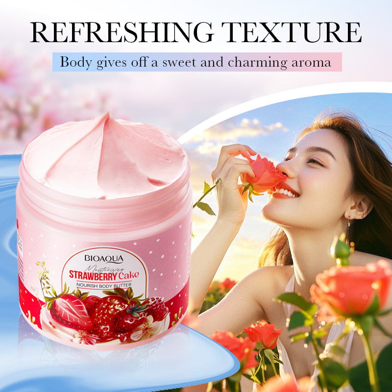 All-english BIOAOUA strawberry cake Nourishing Body Butter Autumn and winter Body Lotion cross-border export wholesale Application Scenario