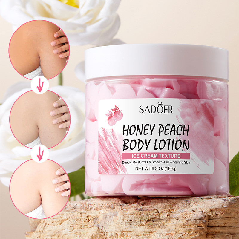Full English SADOER peach ice Cream Body Lotion Moisturizing and Nourishing Body Cream cross-border export wholesale details Picture