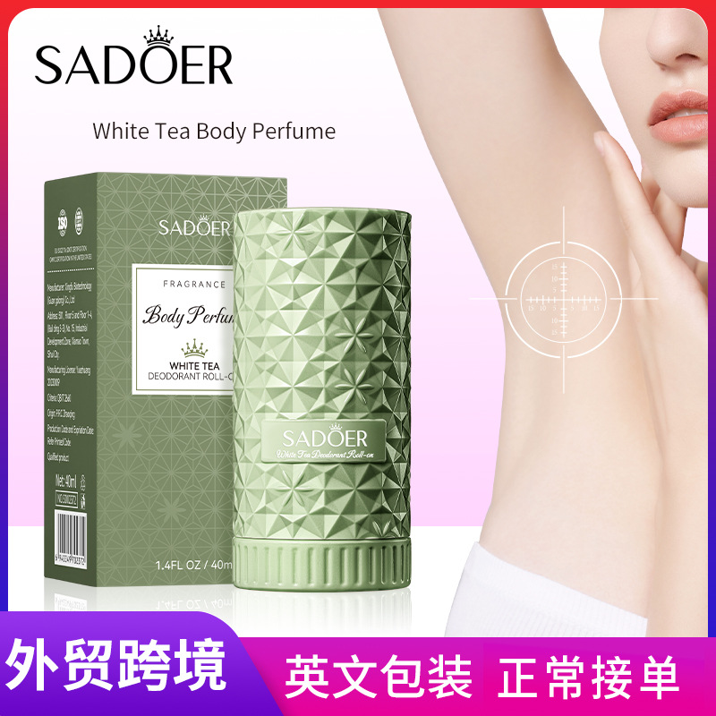 SADOER White Tea Body Perfume with lingering Fragrance and refreshing roll-on fragrance, cross-border export wholesale full figure