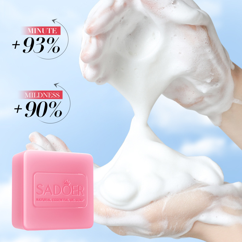 All-english SADOER rose essential oil soap, handmade soap for cleansing the body, universal soap for cross-border export wholesale Specification drawing