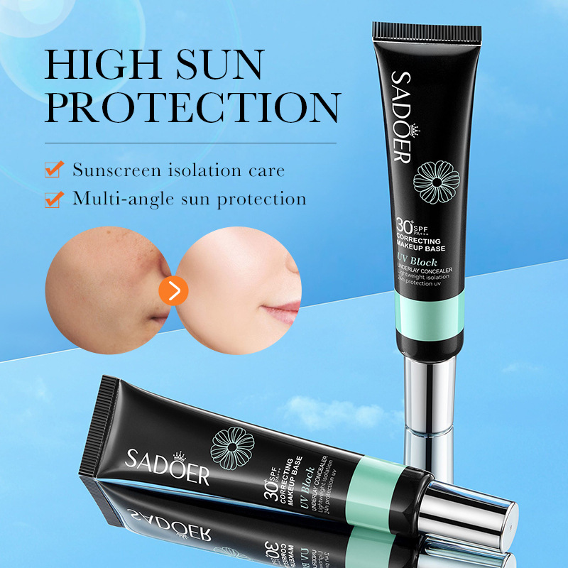 All-english SADOER sunscreen and isolation cream, UV protection, non-greasy, concealing and sunscreen, cross-border export wholesale details Picture
