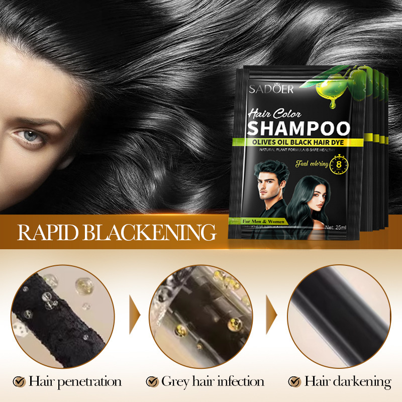 All-english SADOER olive oil plant Extract dye Sheet 25ml, specially designed for men and women without bleaching, for cross-border export Application Scenario