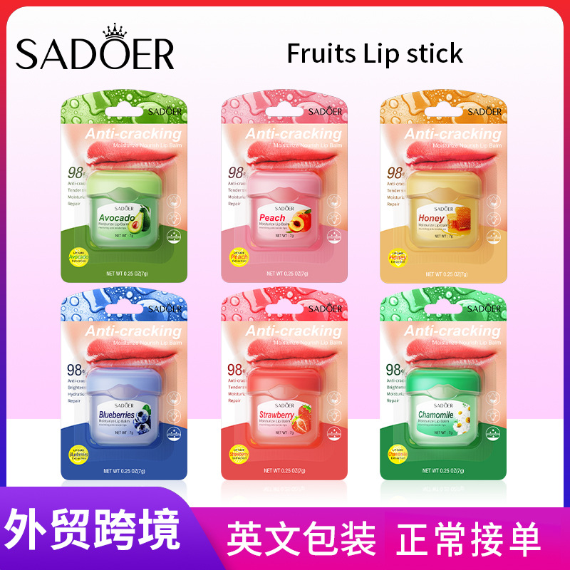 All-english SADOER honey Moisturizing Lipstick Hydrates, prevents dryness and cracking, and reduces lip lines. Cross-border export wholesale for autumn and winter full figure