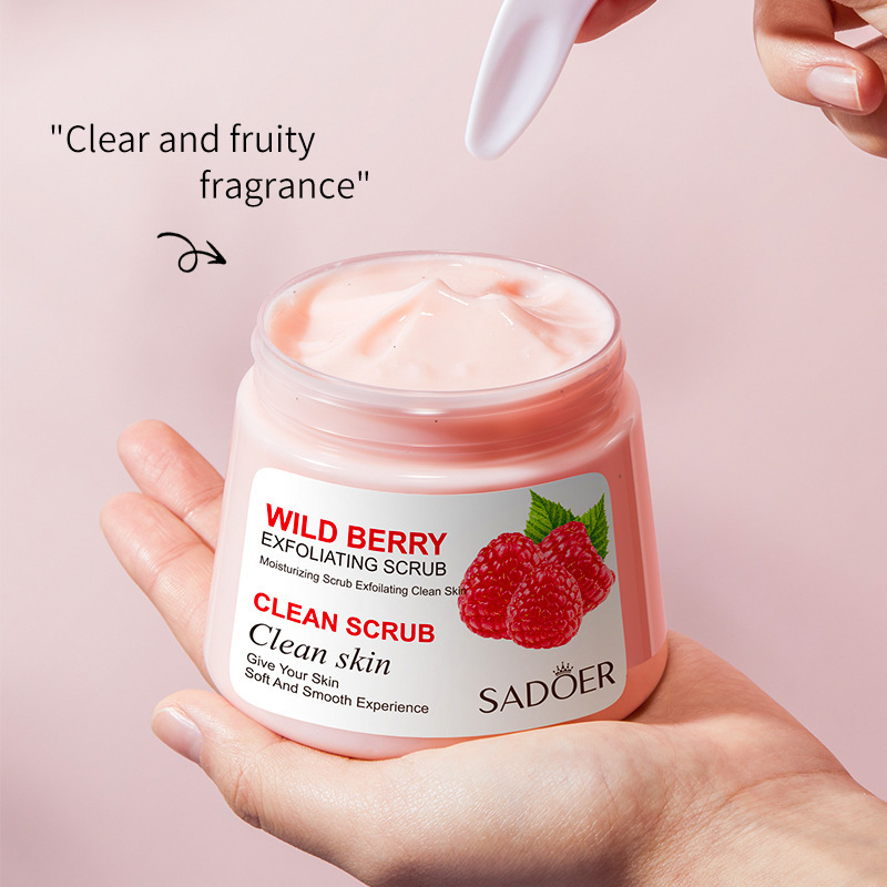 All-english fruit Scrub 250g SADOER Avocado Deep Cleansing and Moisturizing Cross-border export wholesale Specification drawing
