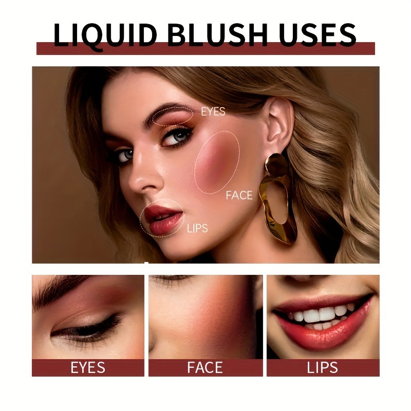 USHAS European and American cross-border stock liquid Blush FS421, natural Contouring, lightweight and breathable, multi-purpose for lips and cheeks Specification drawing