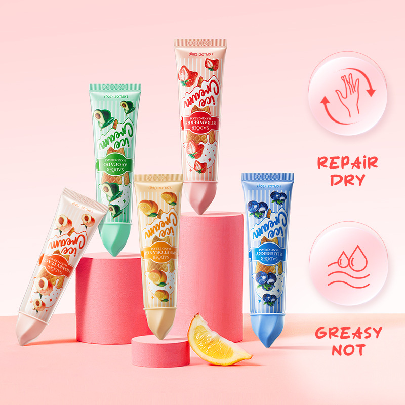 Cross-border wholesale of SADOER fruit ice cream hand cream series moisturizing autumn and winter hand cream in English details Picture