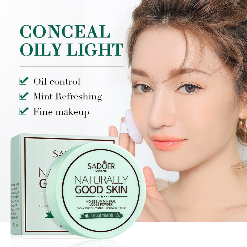 Cross-border wholesale of SADOER oil-control mineral mint powder, setting powder and makeup products in English details Picture