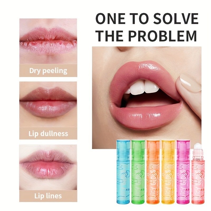 USHAS Cross-border exclusive in-stock 6-color Lip Moisturizing and Nourishing Lip balm, Lip balm to prevent dryness and cracking and reduce lip lines Specification drawing