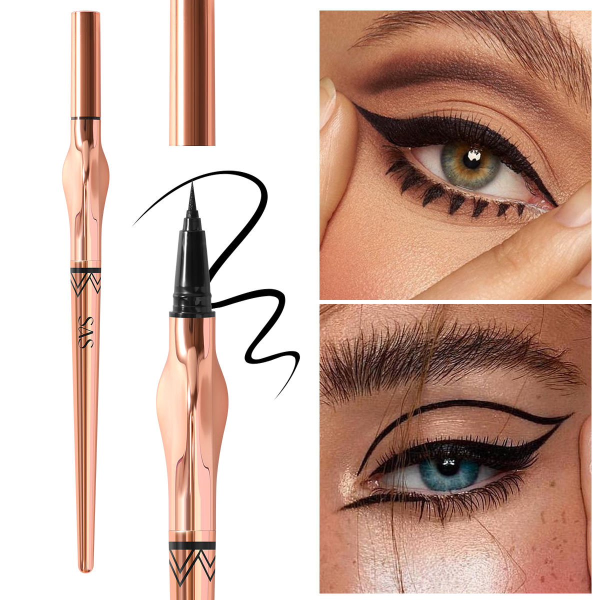 SAS Cross-border best-selling eyeliner pen in Europe and America, waterproof, long-lasting and anti-smurming wholesale SAP020 full figure