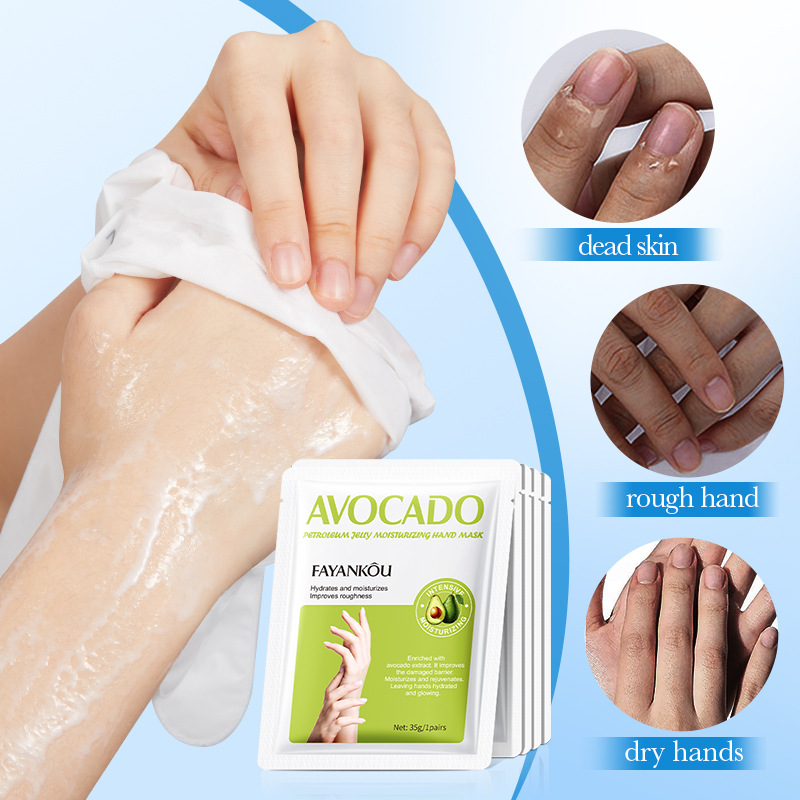 All-english FAYANKOU Avocado Vaseline Moisturizing Hand Mask for nourishing hands and skin softening Cross-border wholesale Specification drawing