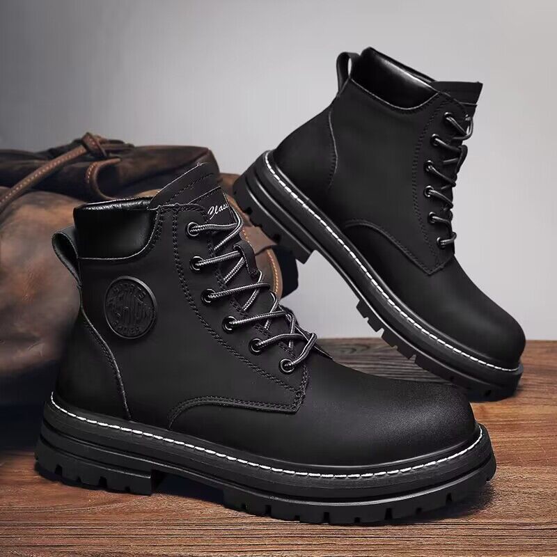 Yellow boots for autumn and winter, men's high-top Dr. Martens boots, men's Korean-style versatile work shoes, waterproof and anti-slip, large-sized short boots Application Scenario