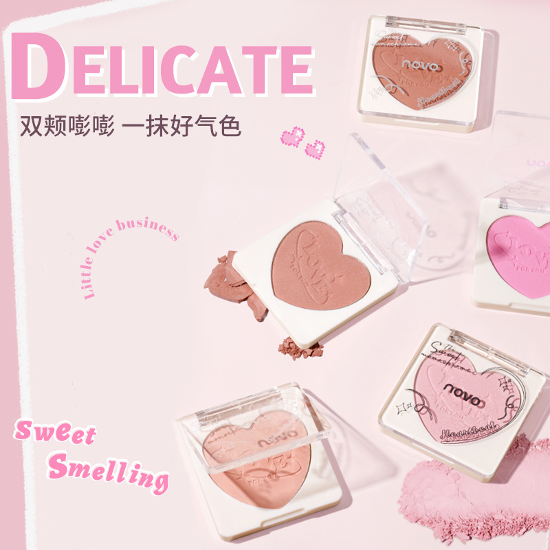 NOVO Soft Mist Light Blush single-color Blush has a fine powder texture, low saturation, is easy to apply, naturally brightening the complexion, and can be used to contour and brighten the face full figure