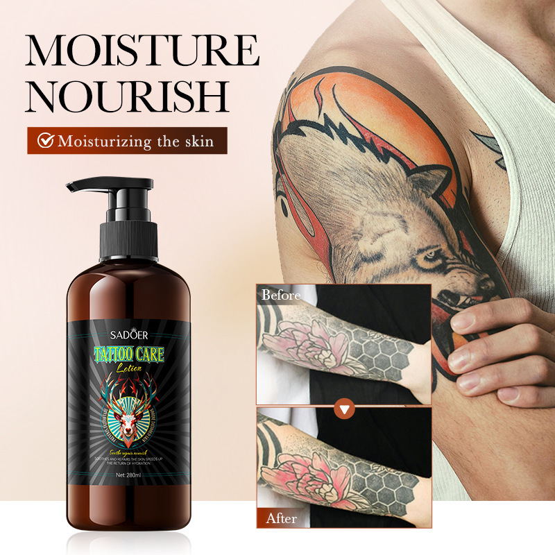 SADOER tattoo Care Moisturizing Lotion in English gently moisturizes and nourishes the body. Cross-border wholesale of body lotion details Picture
