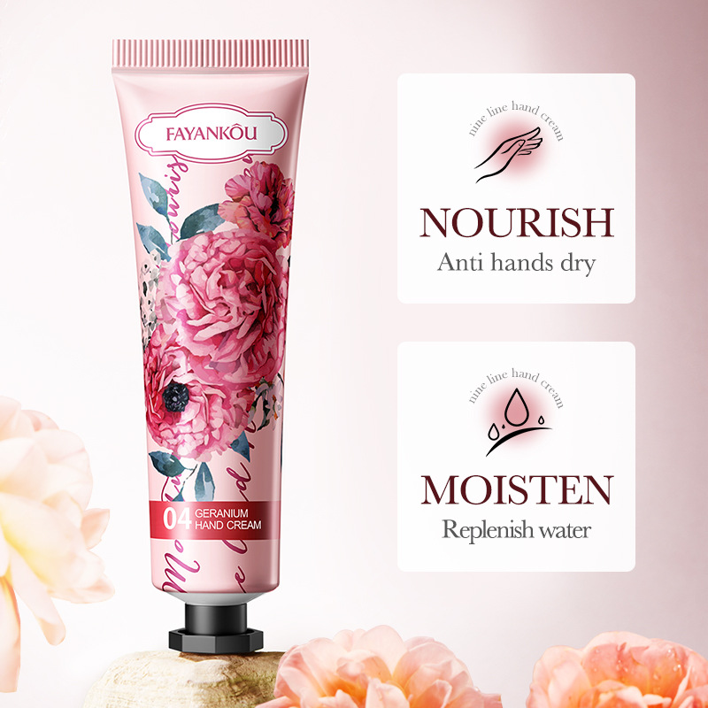 FAYANKOU geranium Hand Cream for hydrating and moisturizing, autumn and winter anti-cracking, cross-border export wholesale details Picture