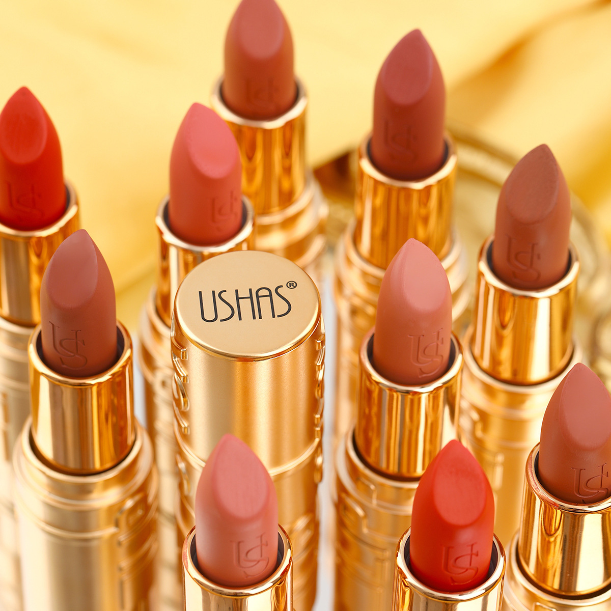 USHAS cross-border in-stock lipstick: Long-lasting, non-fading, non-stick to cups, moisturizing and hydrating, matte and matte, LP2333A+B details Picture