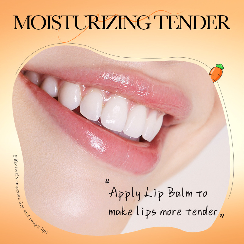All-english SADOER Carrot Nourishing Lip Balm Moisturizing and Anti-cracking Autumn and winter lip balm cross-border export wholesale Specification drawing