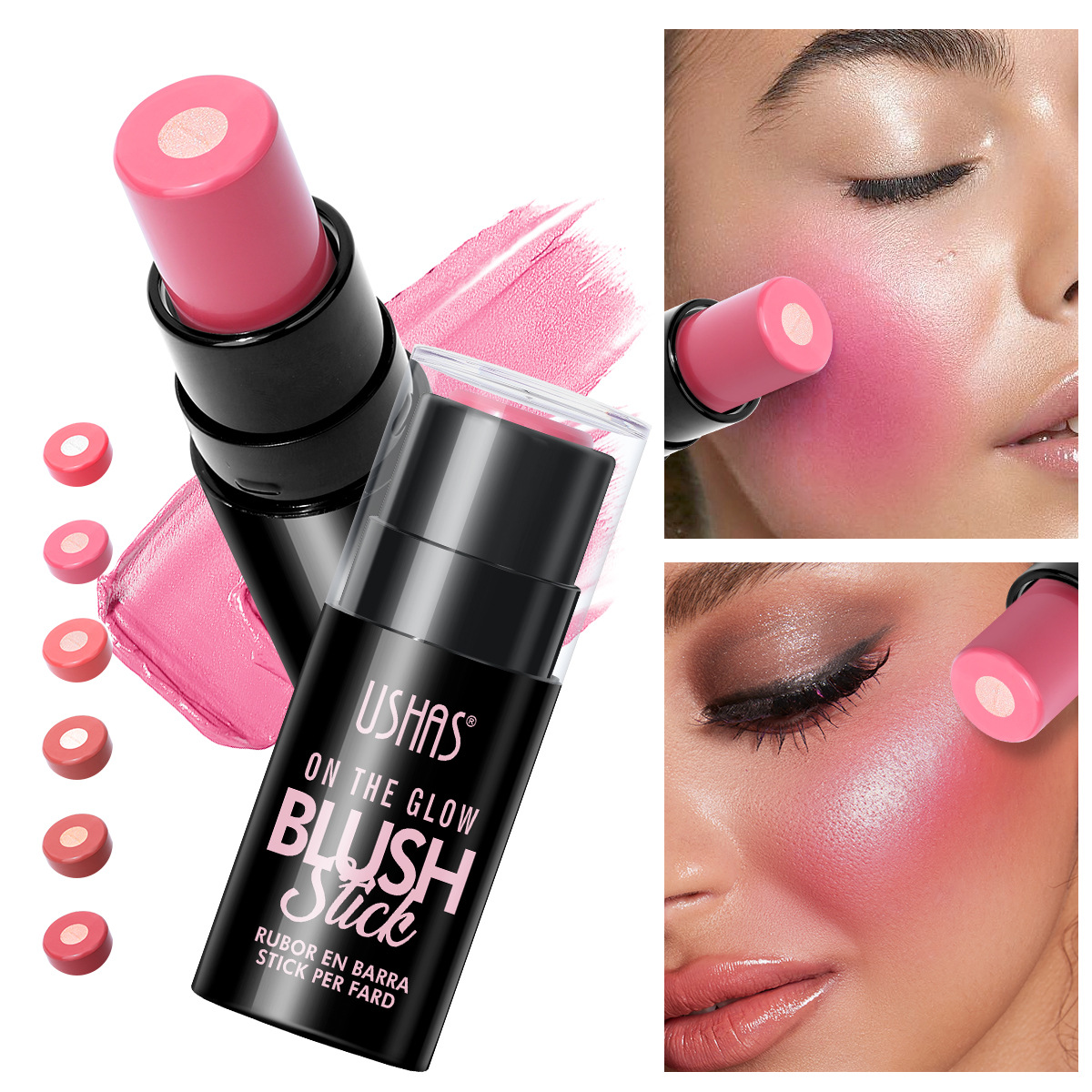 USHAS European and American cross-border stock blush sticks, lip balms, waterproof, long-lasting makeup UC138 Specification drawing