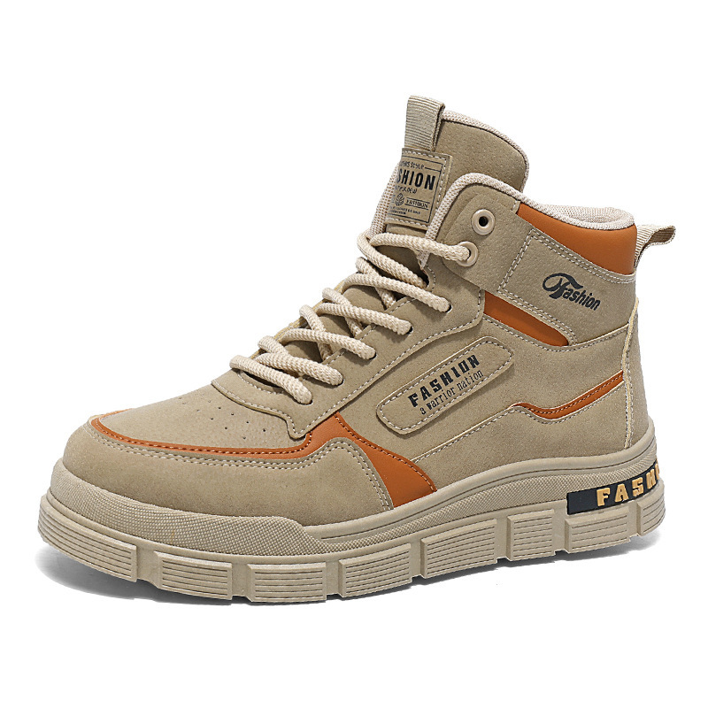 New men's shoes for autumn: Breathable high-top Dr. Martens boots for men, British retro anti-slip workwear shoes, casual safety shoes for men Item Picture