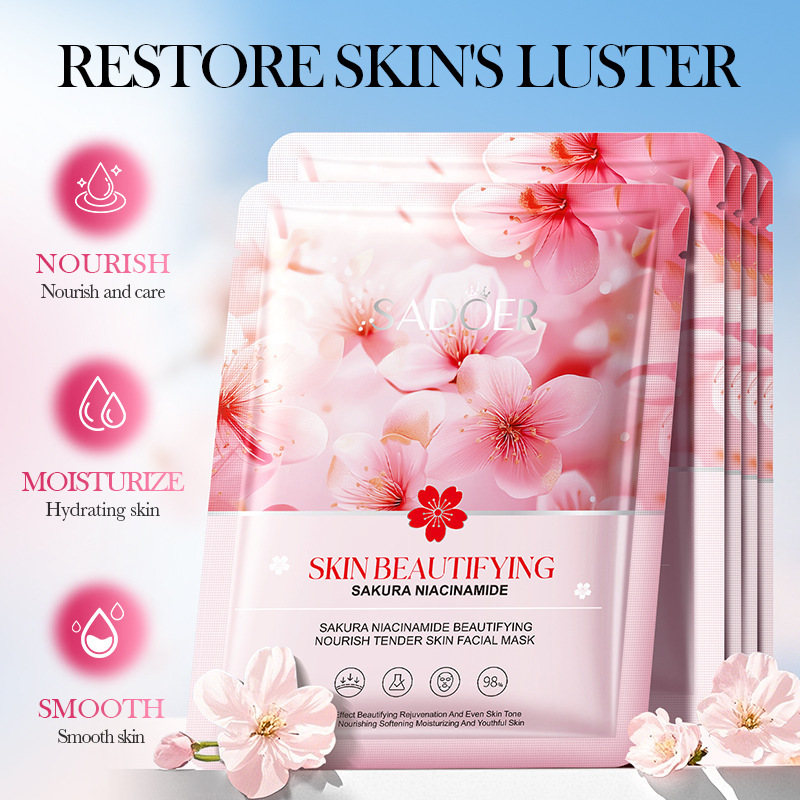 Cross-border export wholesale of SADOER Sakura Nicotinamide Whitening, Nourishing and Moisturizing Skin Mask details Picture
