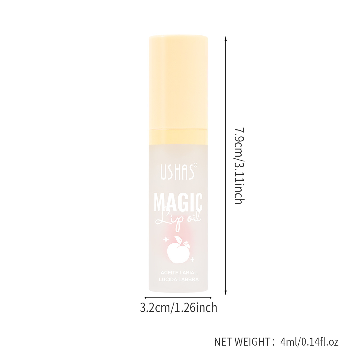 USHAS UC004, a long-lasting fruit refreshing, brightening, moisturizing and nourishing lip oil, is a bestseller on Amazon for cross-border trade in Europe and America Item Picture