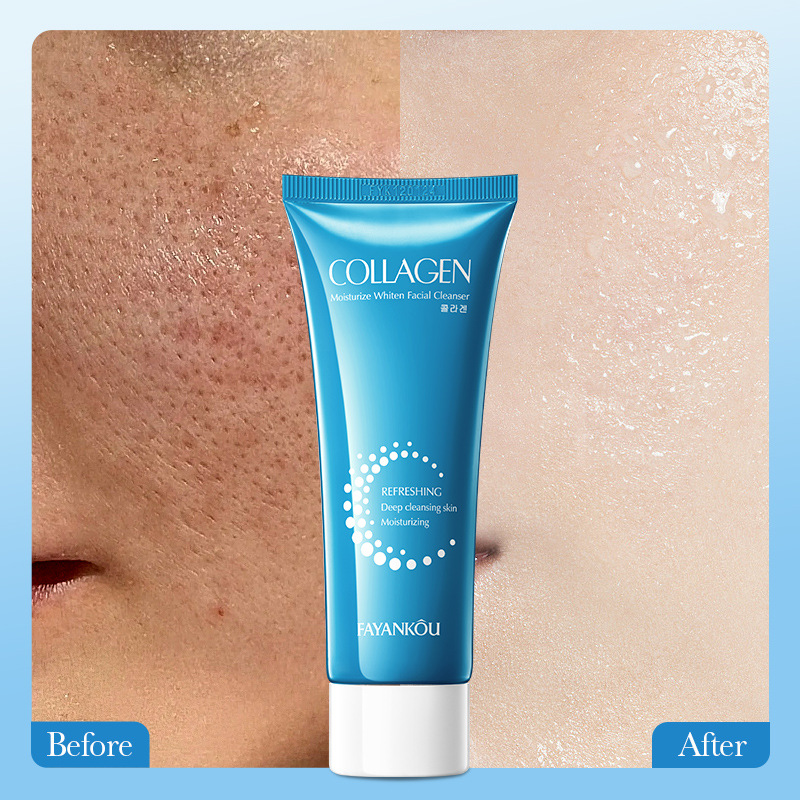 All-english FAYANKOU Collagen Moisturizing Whitening Facial Cleanser Cross-border export wholesale Application Scenario