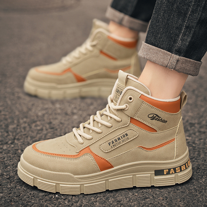New men's shoes for autumn: Breathable high-top Dr. Martens boots for men, British retro anti-slip workwear shoes, casual safety shoes for men Application Scenario
