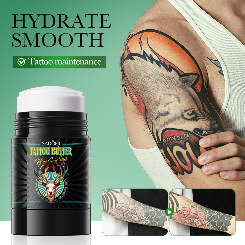 Cross-border wholesale of SADOER tattoo color Care Series Moisturizing and Fixing tattoo Body Lotion in English Application Scenario