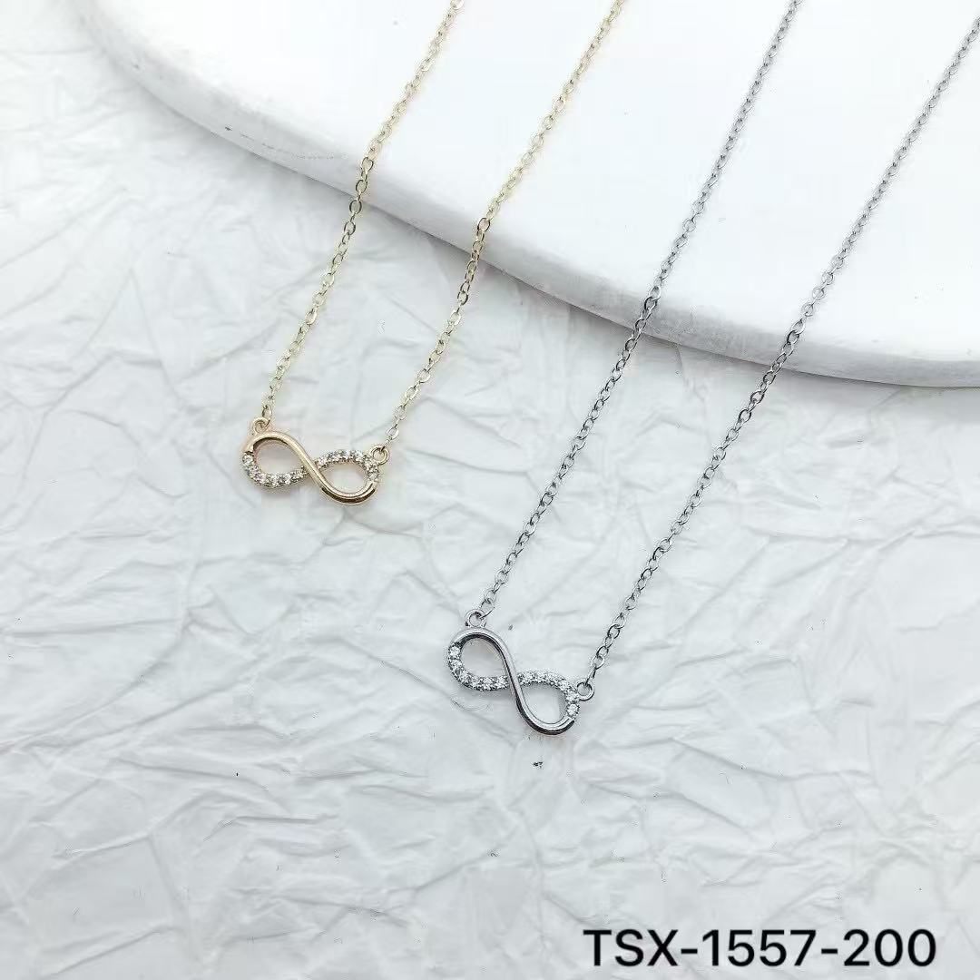 Xuhui brand exquisite and light luxury copper plated with real gold and set with zircon geometric, fashionable and versatile necklace Specification drawing