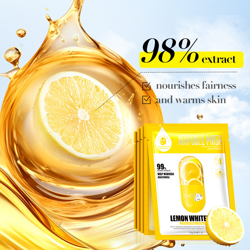 All-english SADOER Lemon Whitening, Hydrating and Nourishing Mask Cross-border export wholesale details Picture