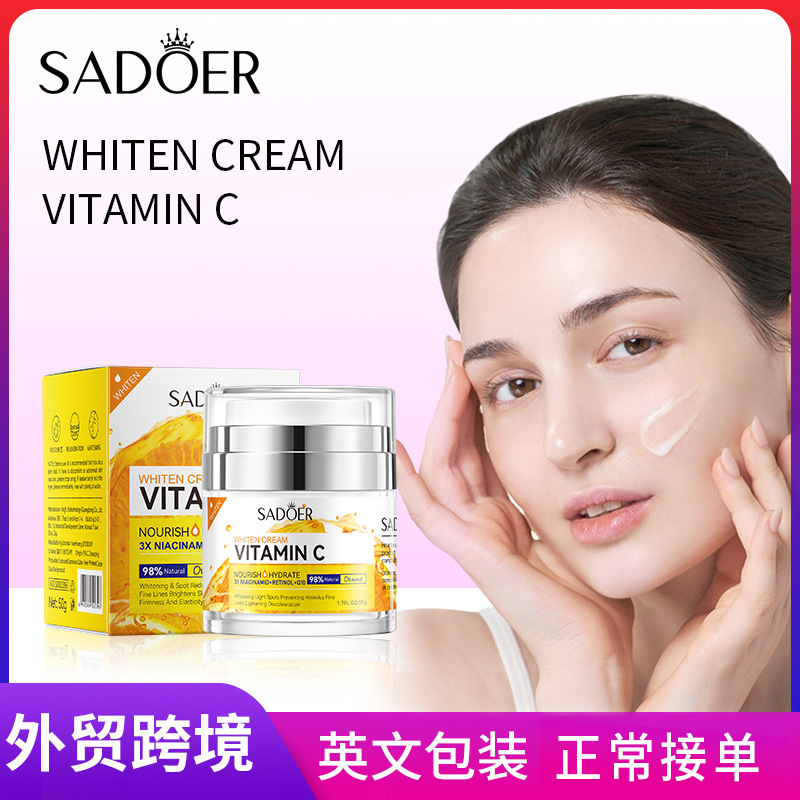 SADOER Vitamin c Whitening and Brightening Cream, Hydrating, rejuvenating and brightening Face Cream, cross-border export wholesale full figure