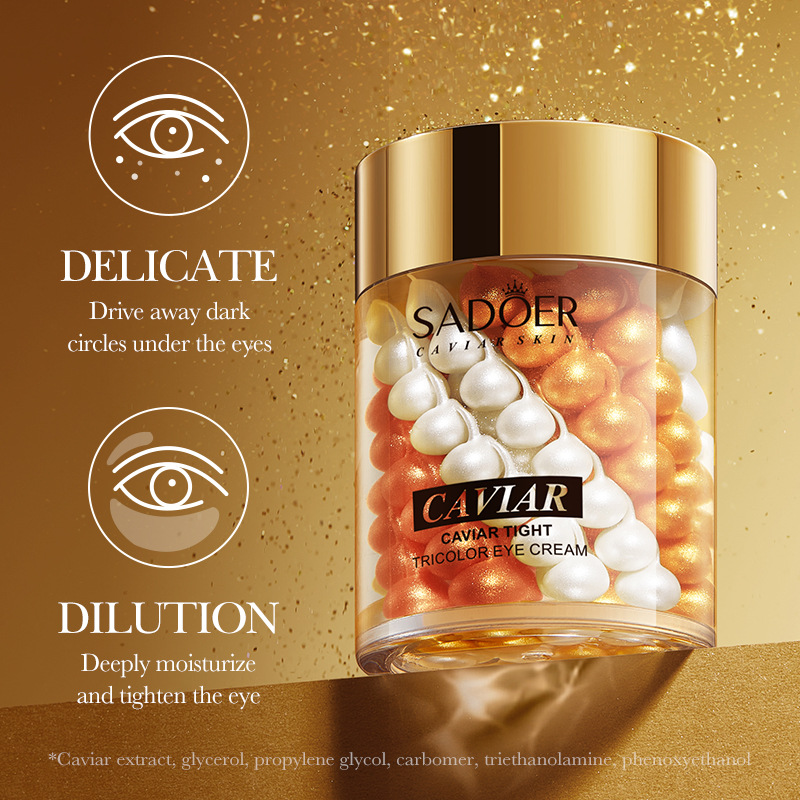 Full English SADOER caviar Essence Firming Three-color Eye Cream, Moisturizing and wrinkling eye bags, cross-border export wholesale details Picture